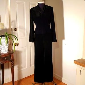 Ann Taylor black velvet dress suit